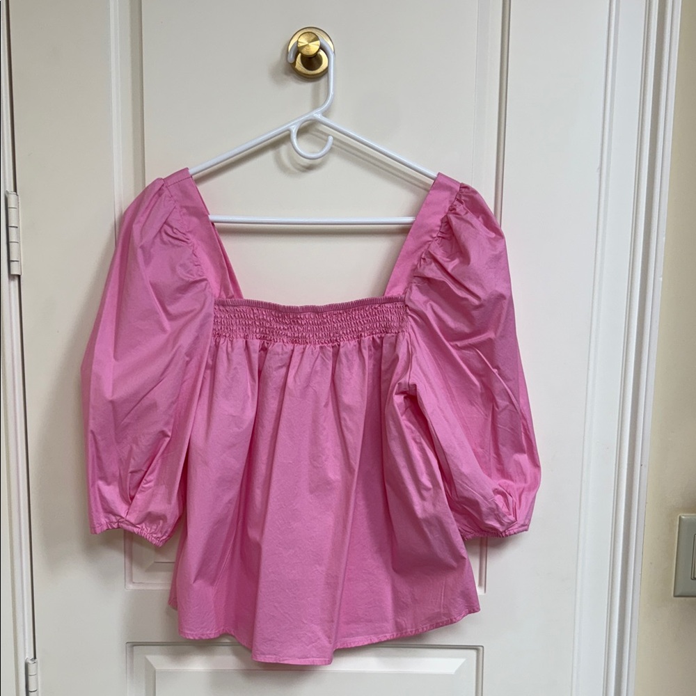 H&M Pink Puff Sleeve Blouse